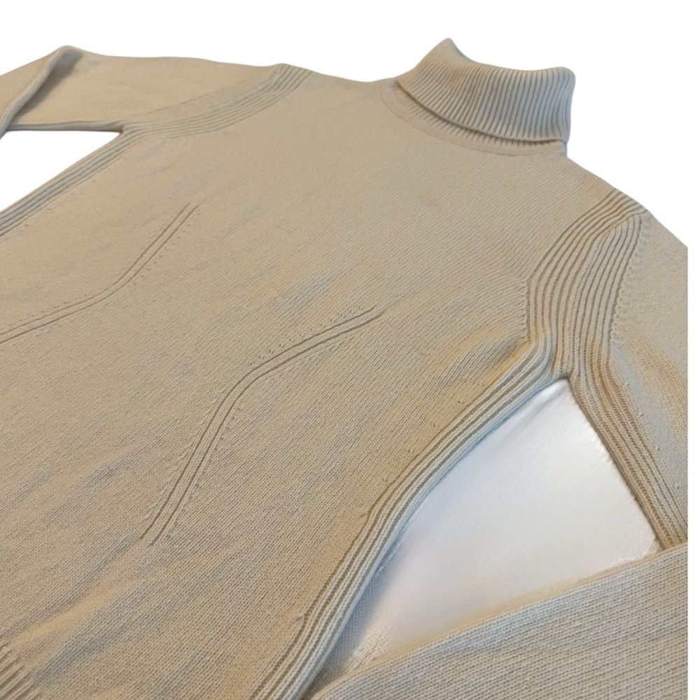 Hathaway Platinum Italy Cashmere Turtleneck Sweater Cream Luxe Basic M MSRP $345